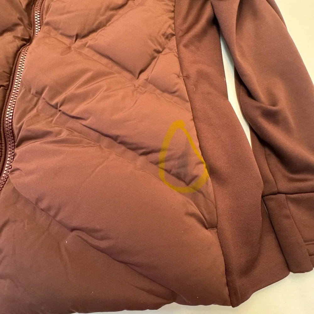 Athleta Inlet Burgundy Puffer Down Filled Jacket - Picture 11 of 13
